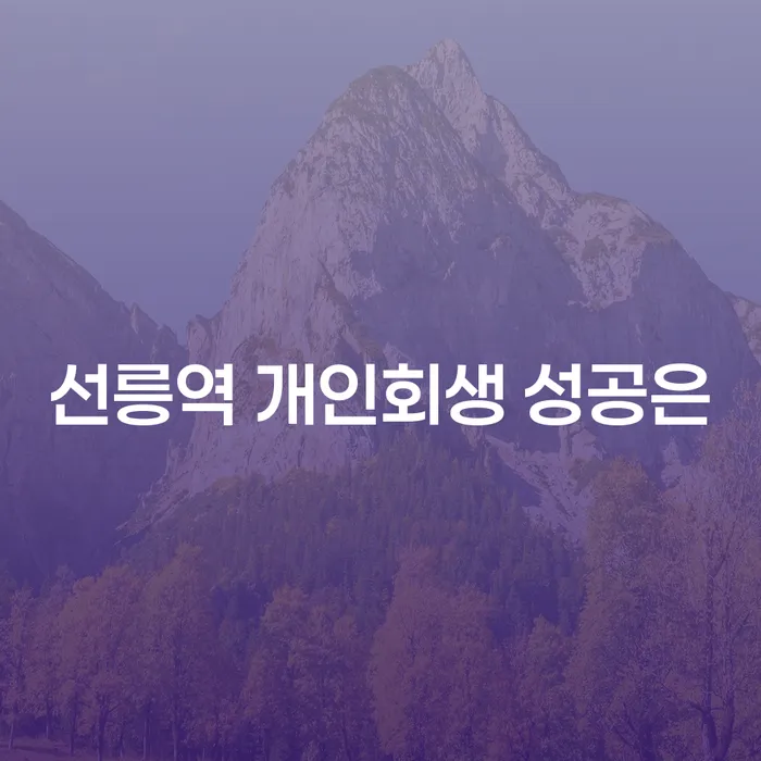 선릉역 개인회생 성공은