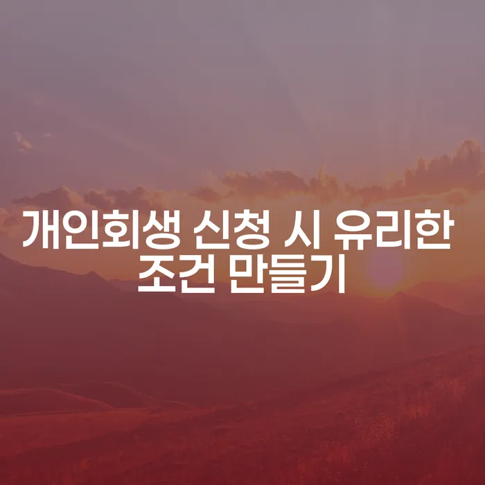 개인회생 신청 시 유리한 조건 만들기: 어떻게 준비해야 할까요?